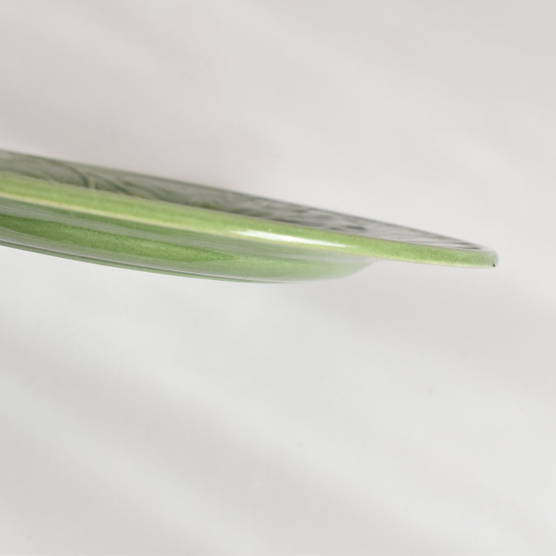 ヴィンテージデザートプレート シャロール グリーンリーフ B