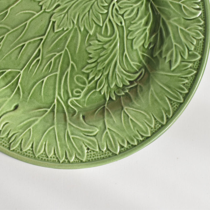ヴィンテージデザートプレート シャロール グリーンリーフ B