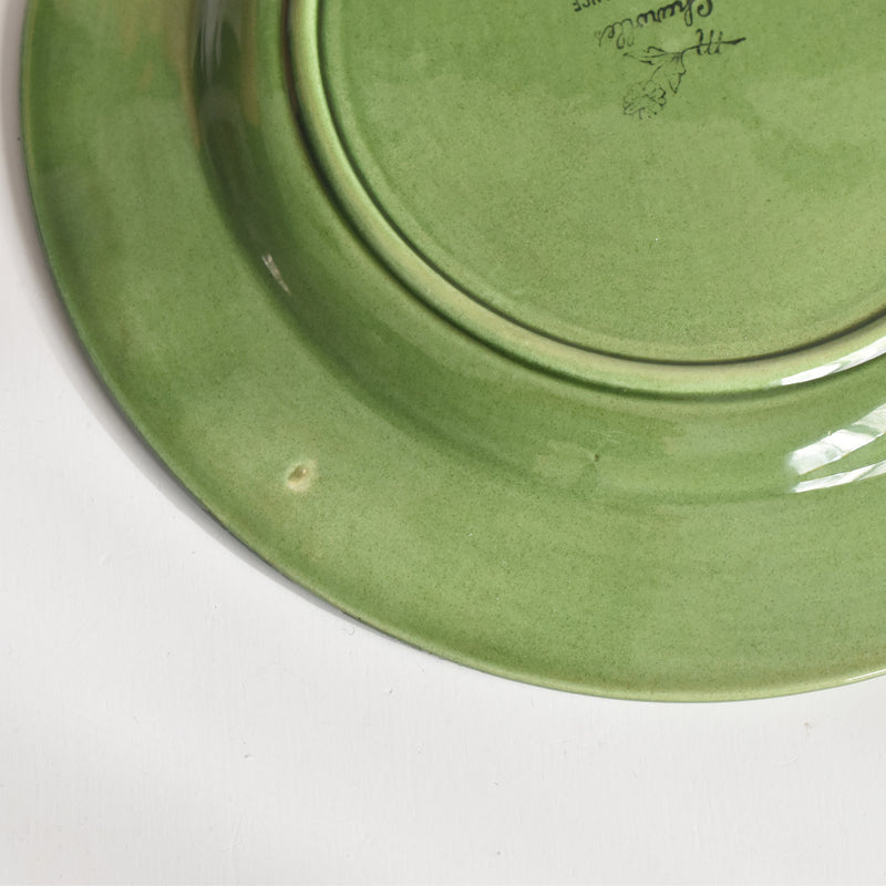 ヴィンテージデザートプレート シャロール グリーンリーフ C