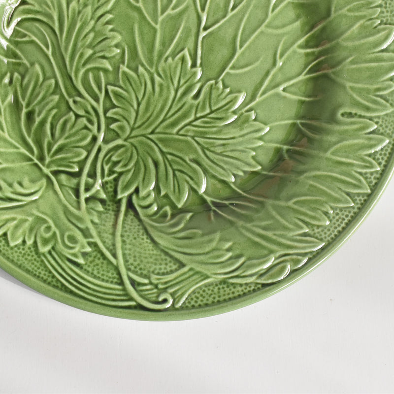 ヴィンテージデザートプレート シャロール グリーンリーフ C