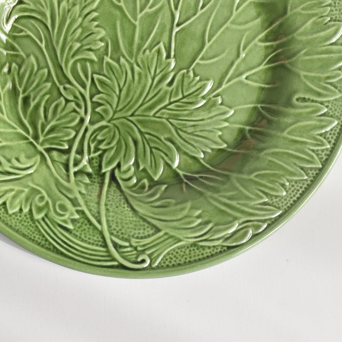 ヴィンテージデザートプレート シャロール グリーンリーフ C