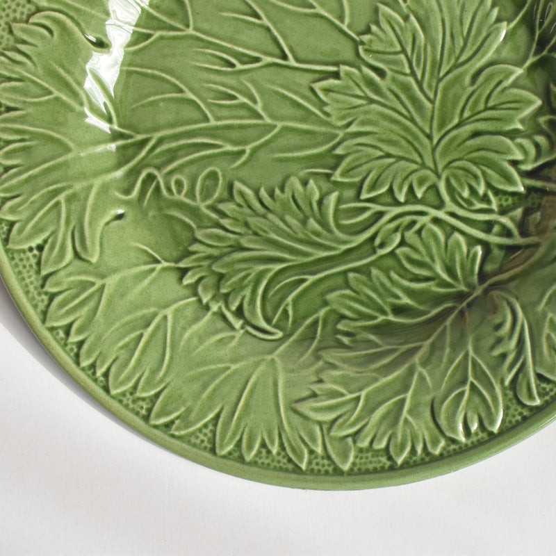 ヴィンテージデザートプレート シャロール グリーンリーフ C