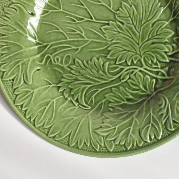 ヴィンテージデザートプレート シャロール グリーンリーフ C