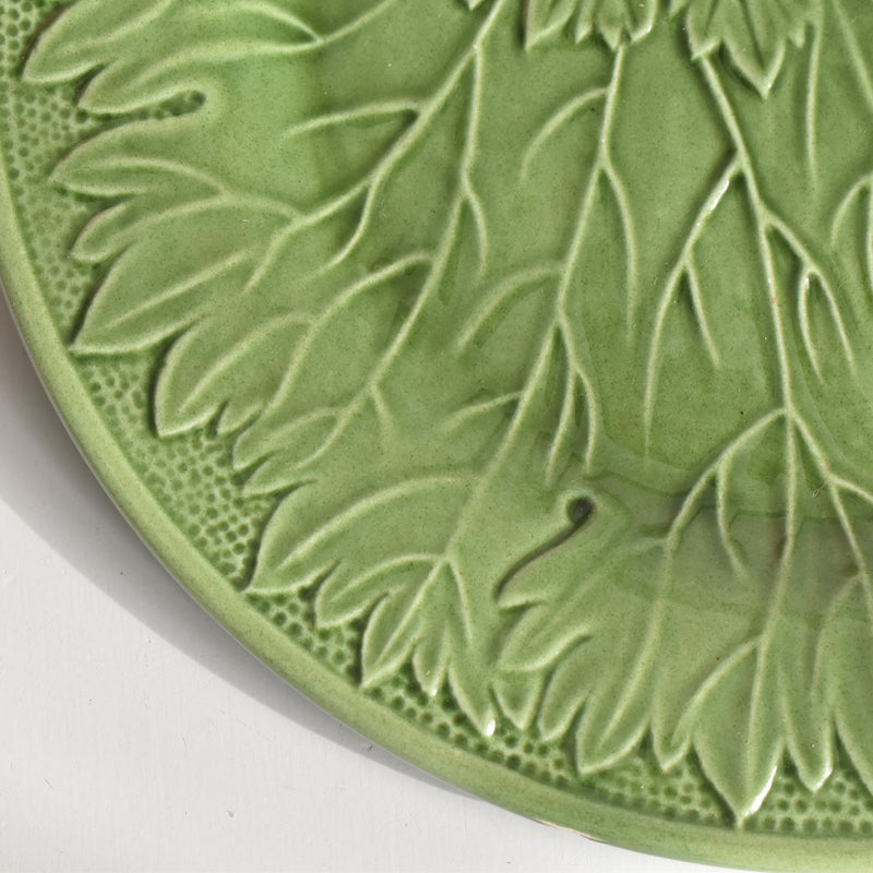 ヴィンテージデザートプレート シャロール グリーンリーフ C