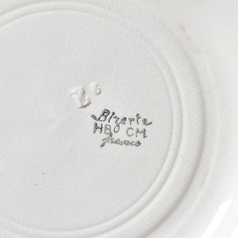 ヴィンテージデザートプレート HBCMクレイユモントロー Bizerte（ビゼルト）