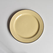 ヴィンテージデザートプレート クレイユモントロー イェロー＆ブラウンライン C