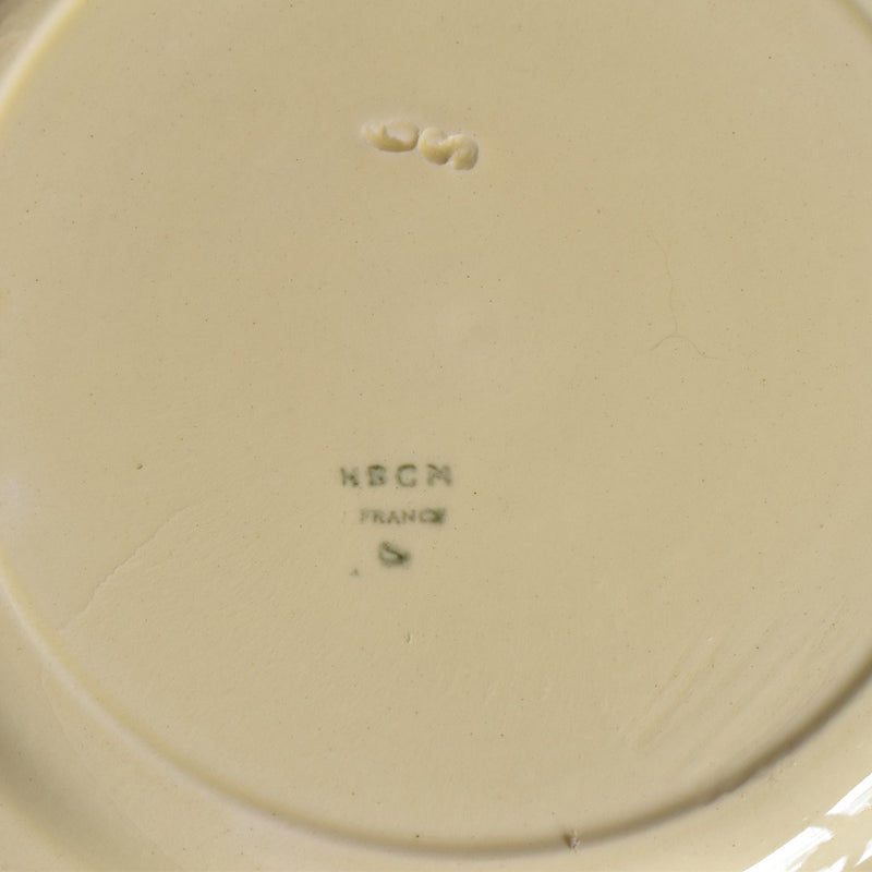 ヴィンテージデザートプレート クレイユモントロー イェロー＆ブラウンライン C