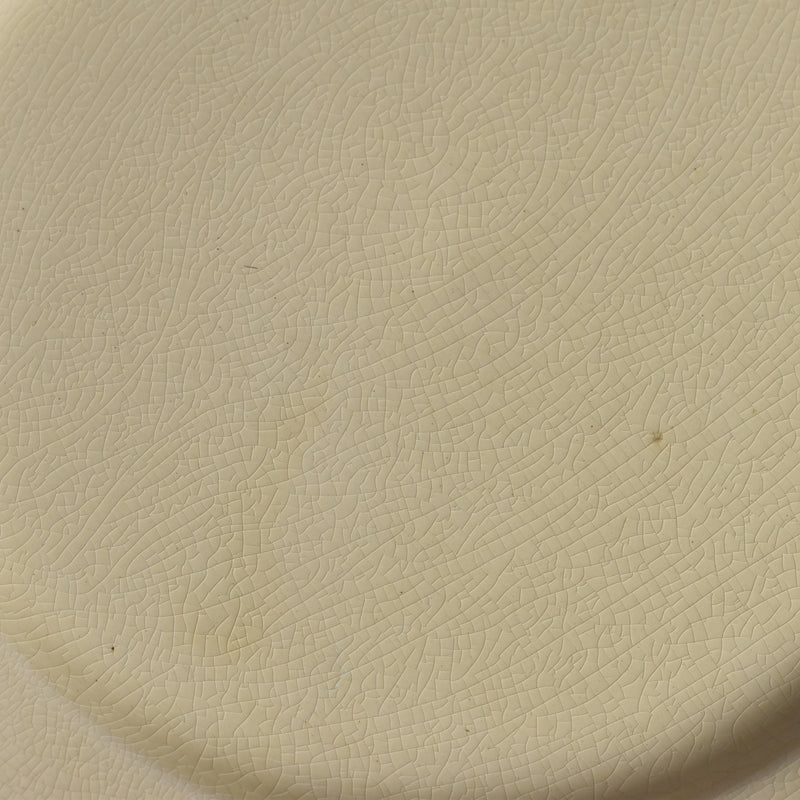 ヴィンテージデザートプレート クレイユモントロー イェロー＆ブラウンライン E