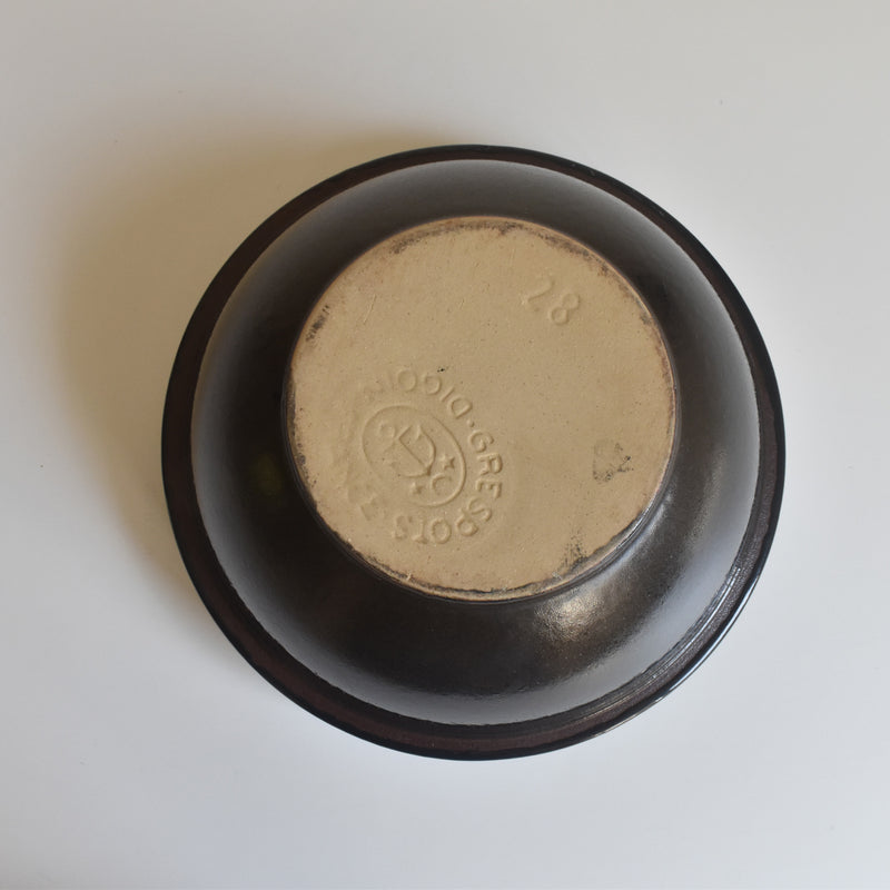 Vintage Stoneware Bowl Digoin Prunier Rillettes du Mans