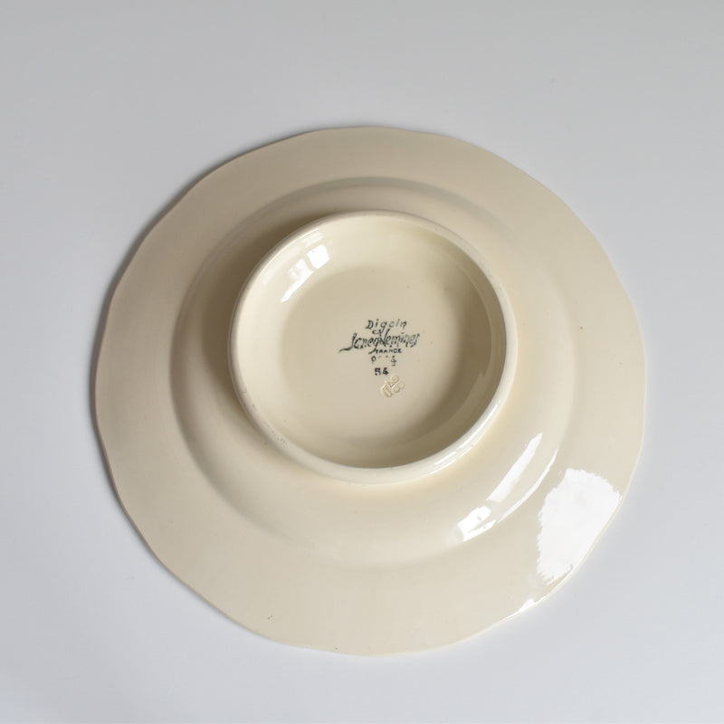 Vintage Footed Plate Digoin & Sarreguemines 9204