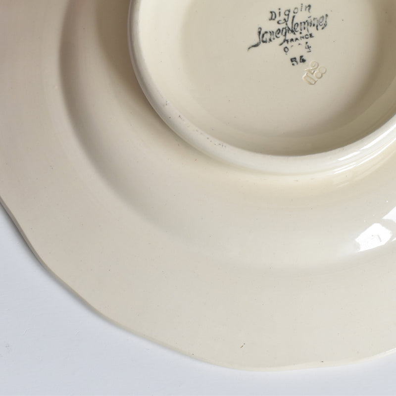 Vintage Footed Plate Digoin & Sarreguemines 9204