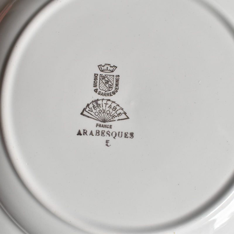Vintage Deep Dish Digoin & Sarreguemines Arabesques (Arabesque) E