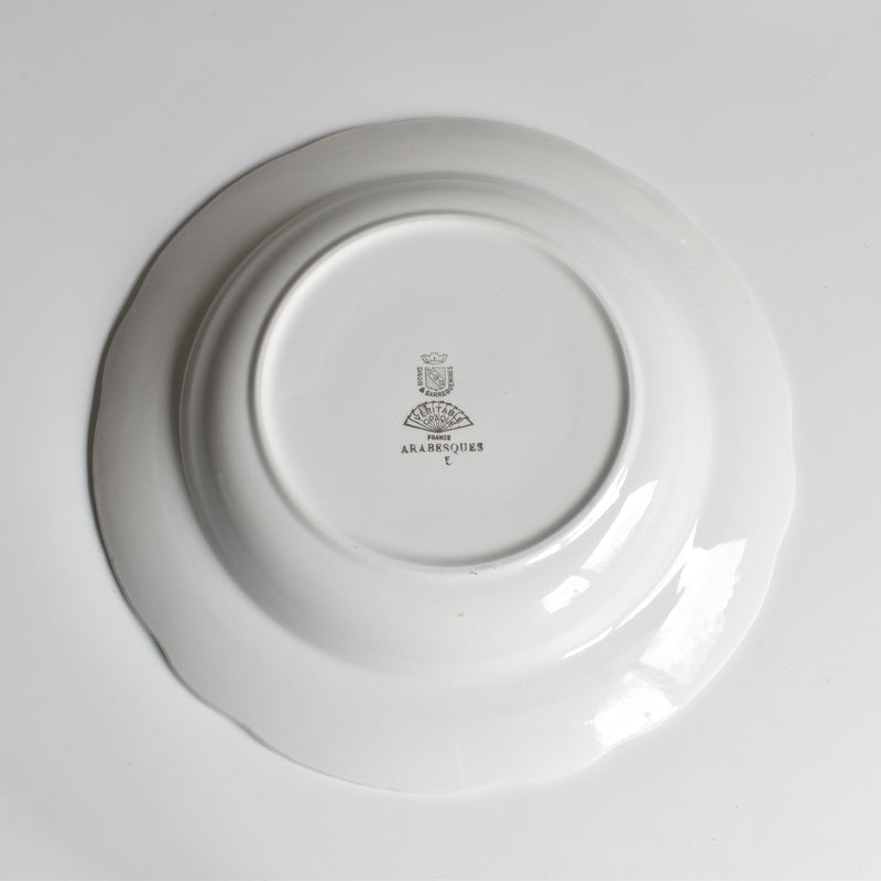 Vintage Deep Plate Digoin & Sarreguemines Arabesques (F)