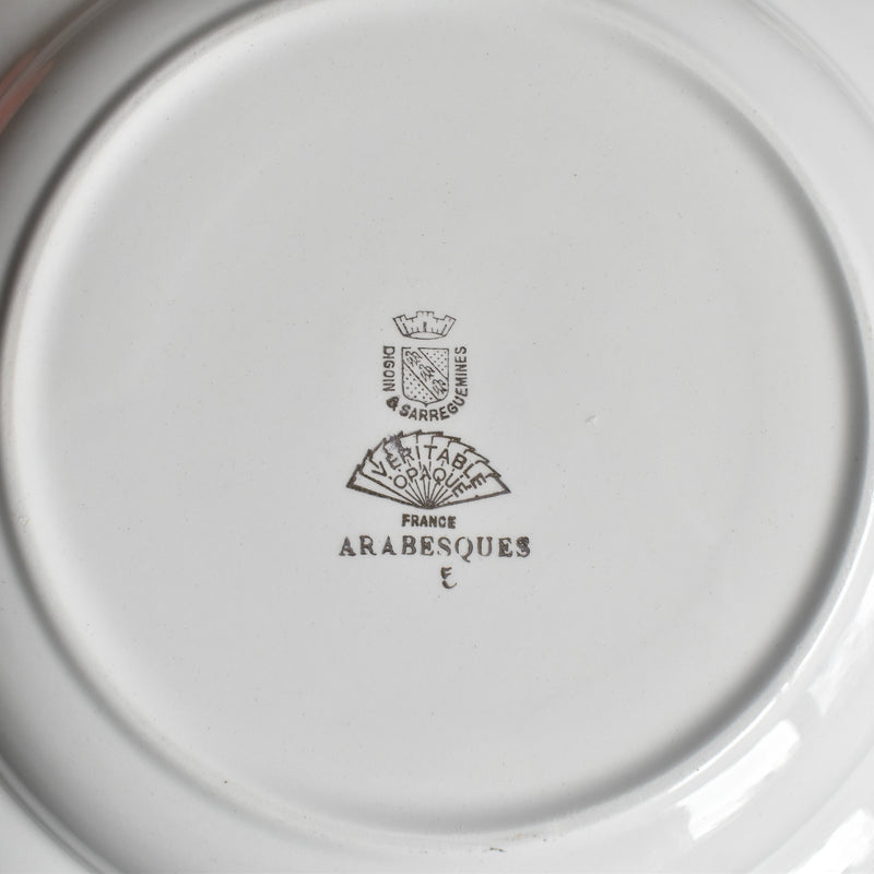 Vintage Deep Plate Digoin & Sarreguemines Arabesques (F)
