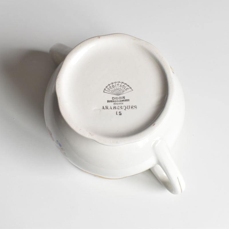 Vintage sugar pot Digoin & Sarreguemines Arabesques