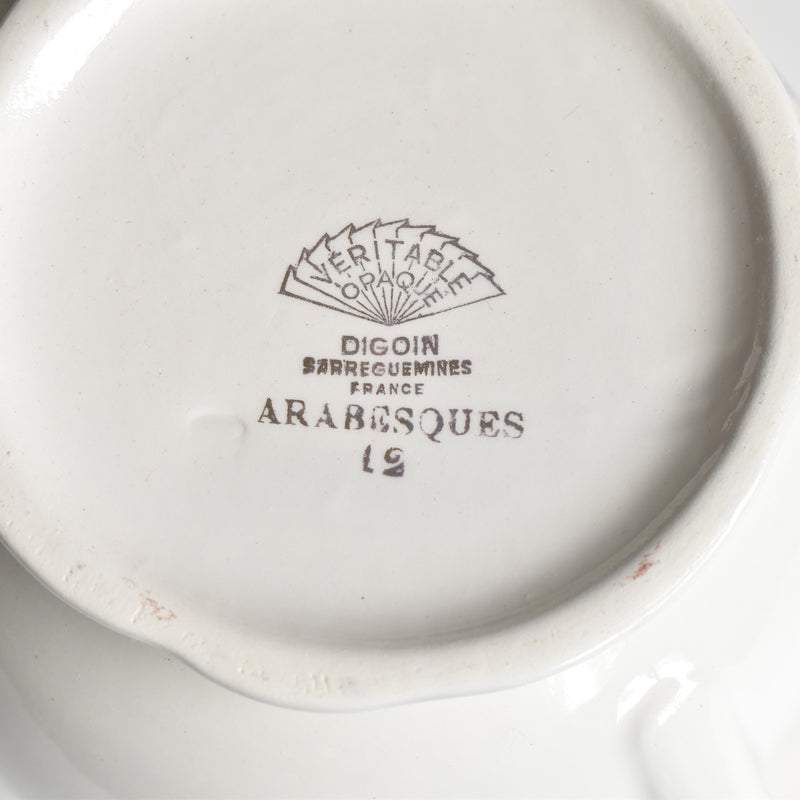 Vintage sugar pot Digoin & Sarreguemines Arabesques