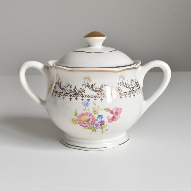 Vintage sugar pot Digoin & Sarreguemines Arabesques