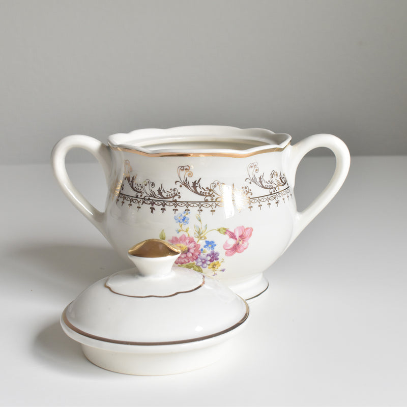 Vintage sugar pot Digoin & Sarreguemines Arabesques