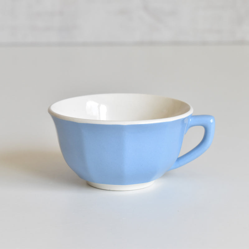 Vintage Coffee Cup Digoin & Sarreguemines Décagon Blue A