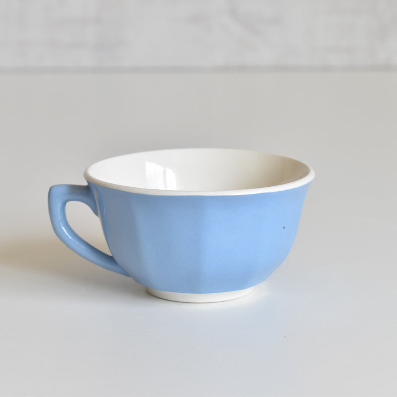 Vintage Coffee Cup Digoin & Sarreguemines Décagon Blue A