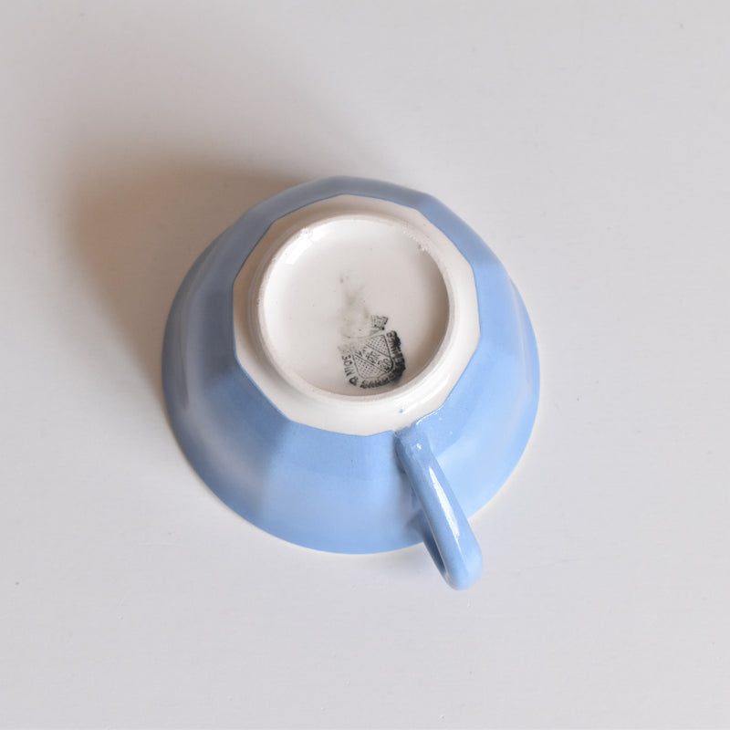 Vintage Coffee Cup Digoin & Sarreguemines Décagon Blue A