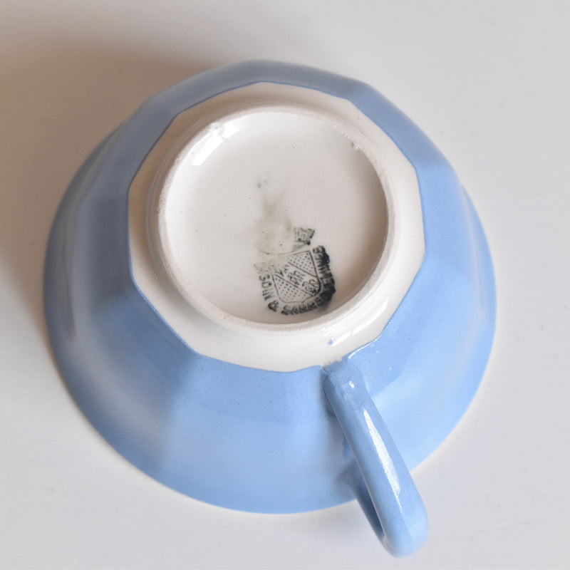 Vintage Coffee Cup Digoin & Sarreguemines Décagon Blue A