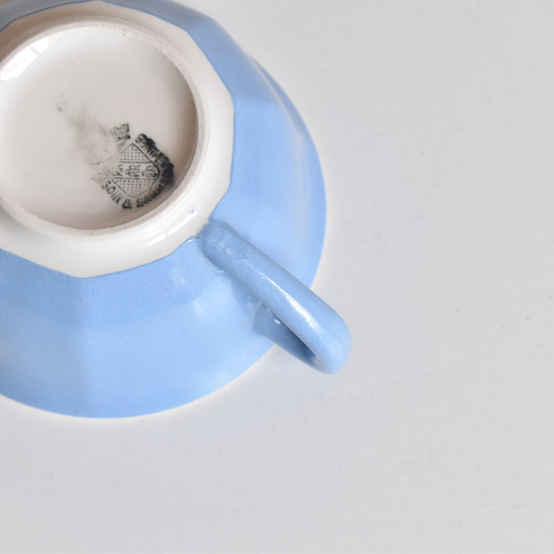 Vintage Coffee Cup Digoin & Sarreguemines Décagon Blue A