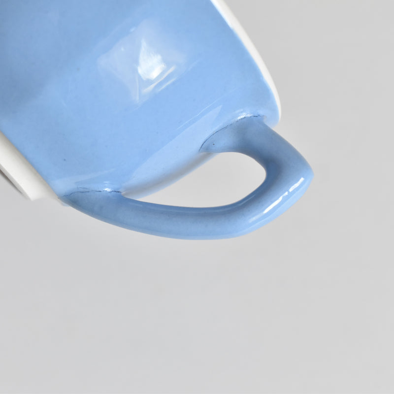 Vintage Coffee Cup Digoin & Sarreguemines Decagon Blue B