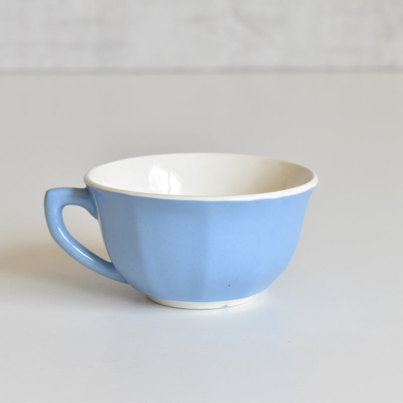 Vintage Coffee Cup Digoin & Sarreguemines Decagon Blue B