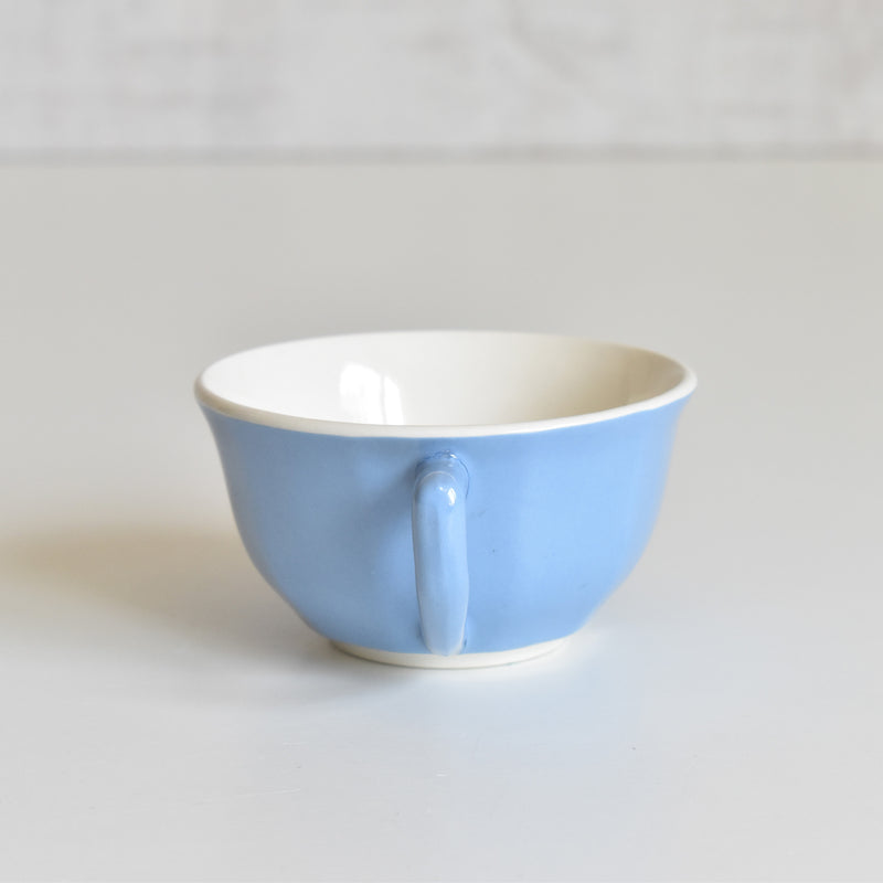 Vintage Coffee Cup Digoin & Sarreguemines Decagon Blue B