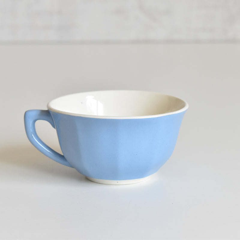 Vintage Coffee Cup Digoin & Sarreguemines Decagon Blue C