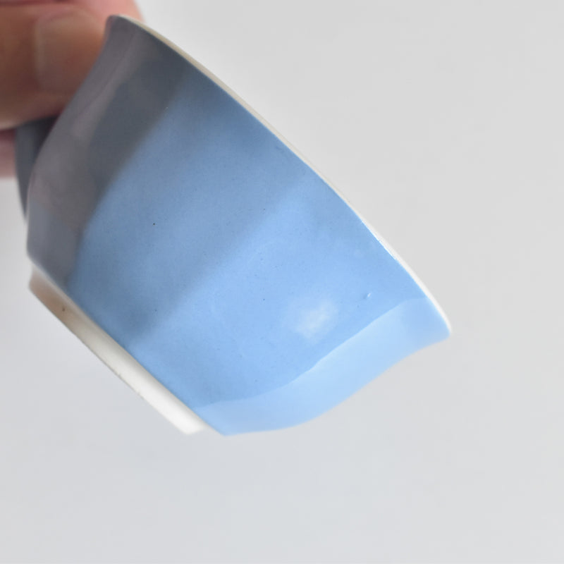 Vintage Coffee Cup Digoin & Sarreguemines Decagon Blue C