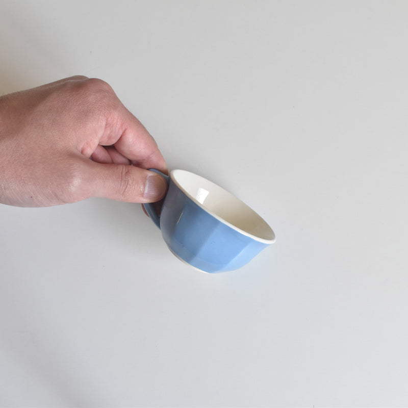 Vintage Coffee Cup, Digoin & Sarreguemines, Décagon, Blue D