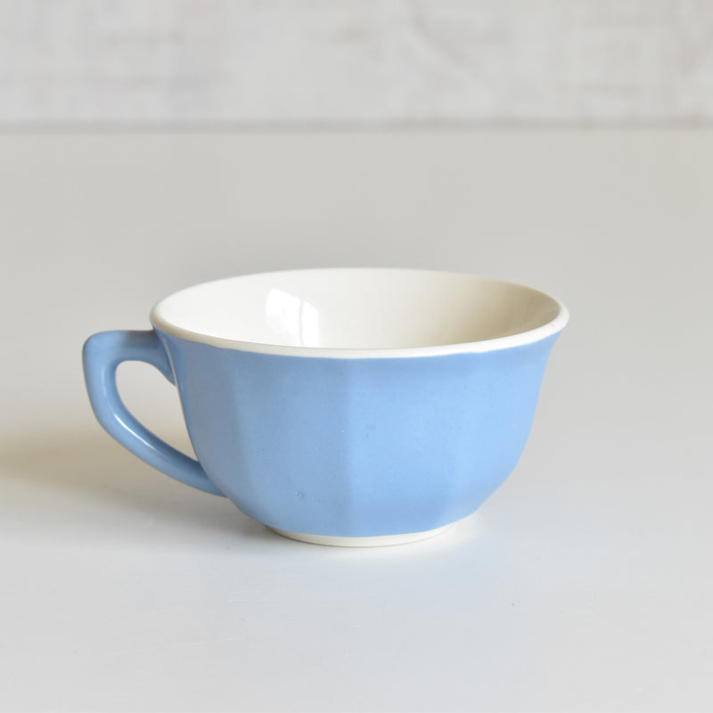 Vintage Coffee Cup, Digoin & Sarreguemines, Décagon, Blue D