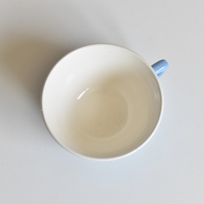 Vintage Coffee Cup, Digoin & Sarreguemines, Décagon, Blue D