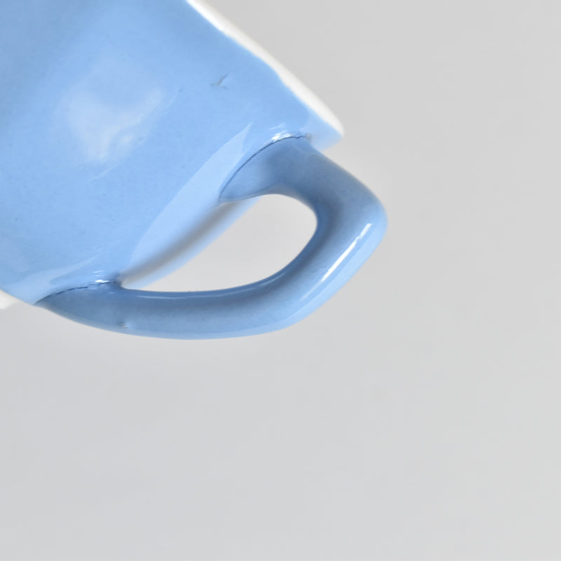 Vintage Coffee Cup, Digoin & Sarreguemines, Décagon, Blue D