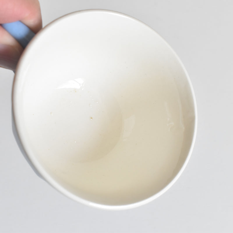 Vintage Coffee Cup Digoin & Sarreguemines Decagon Blue E