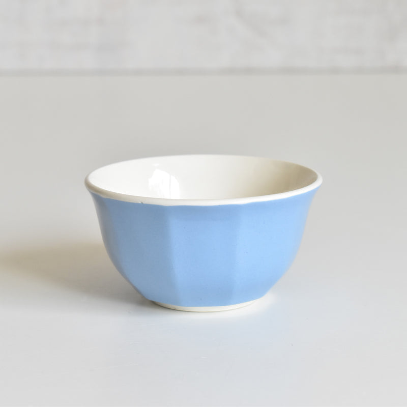 Vintage Coffee Cup Digoin & Sarreguemines Decagon Blue E
