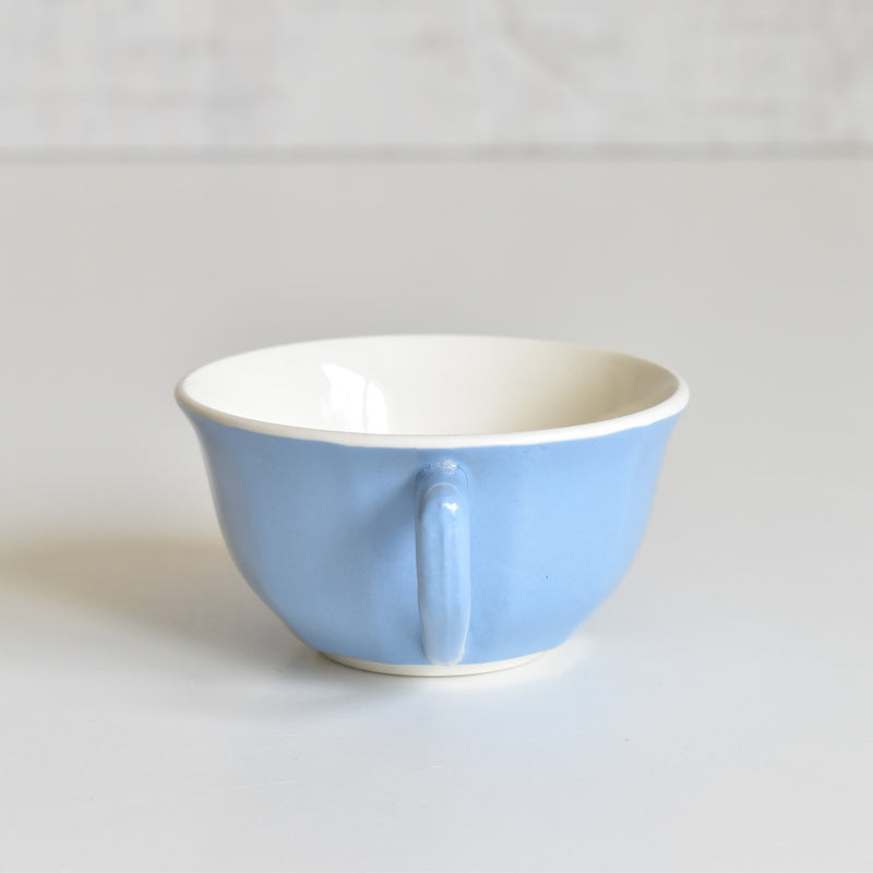 Vintage Coffee Cup Digoin & Sarreguemines Decagon Blue E