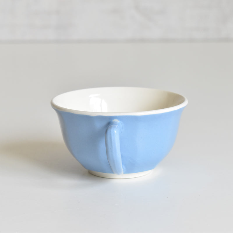 Vintage Coffee Cup Digoin & Sarreguemines Decagon Blue F