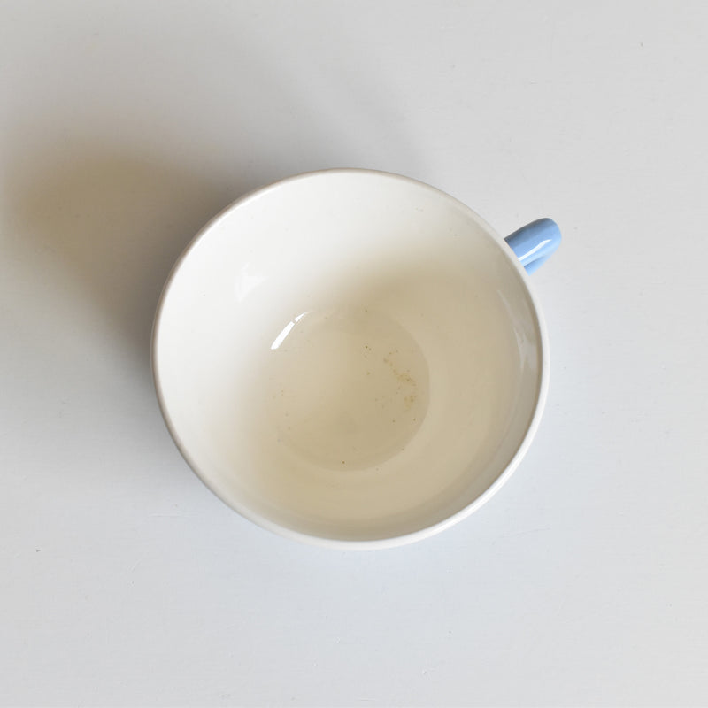 Vintage Coffee Cup Digoin & Sarreguemines Decagon Blue F