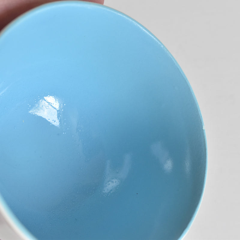 Vintage Coffee Cup Digoin & Sarreguemines Decagon Blue