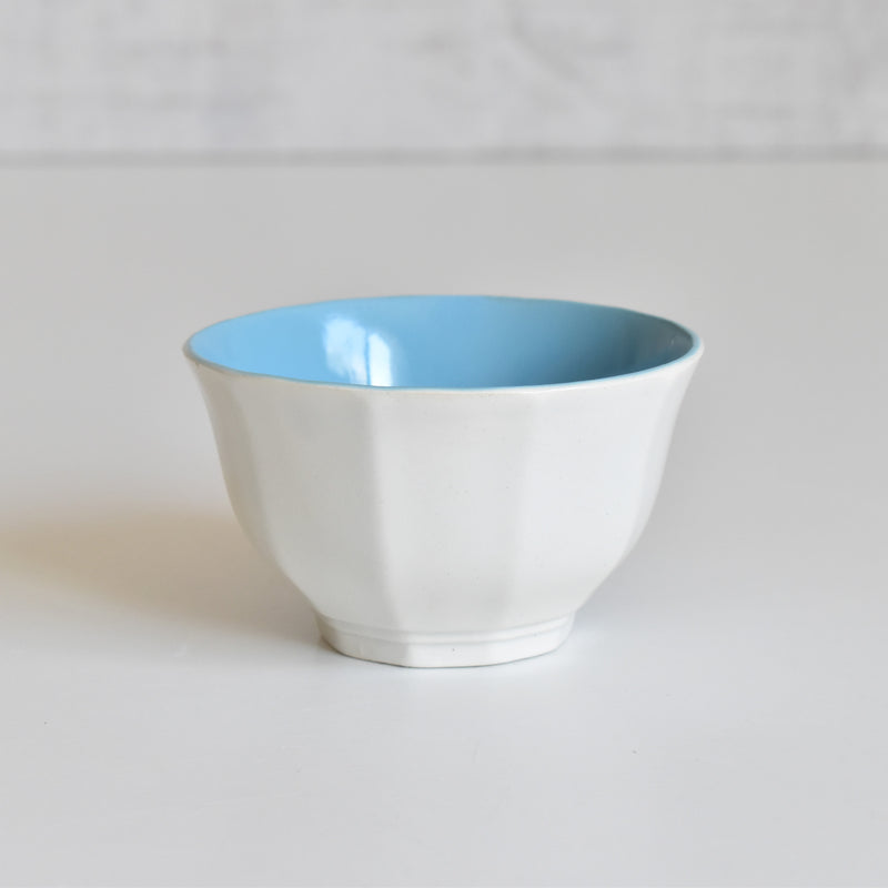 Vintage Coffee Cup Digoin & Sarreguemines Decagon Blue