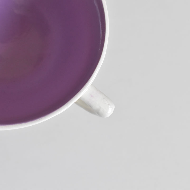 Vintage Coffee Cup Digoin & Sarreguemines Decagon Purple