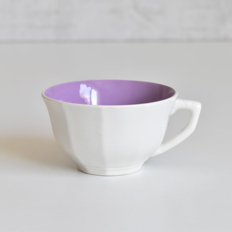 Vintage Coffee Cup Digoin & Sarreguemines Decagon Purple