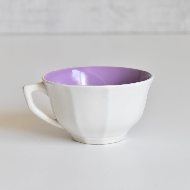 Vintage Coffee Cup Digoin & Sarreguemines Decagon Purple