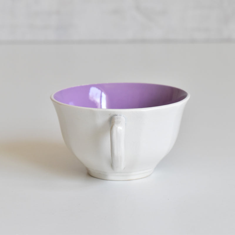Vintage Coffee Cup Digoin & Sarreguemines Decagon Purple