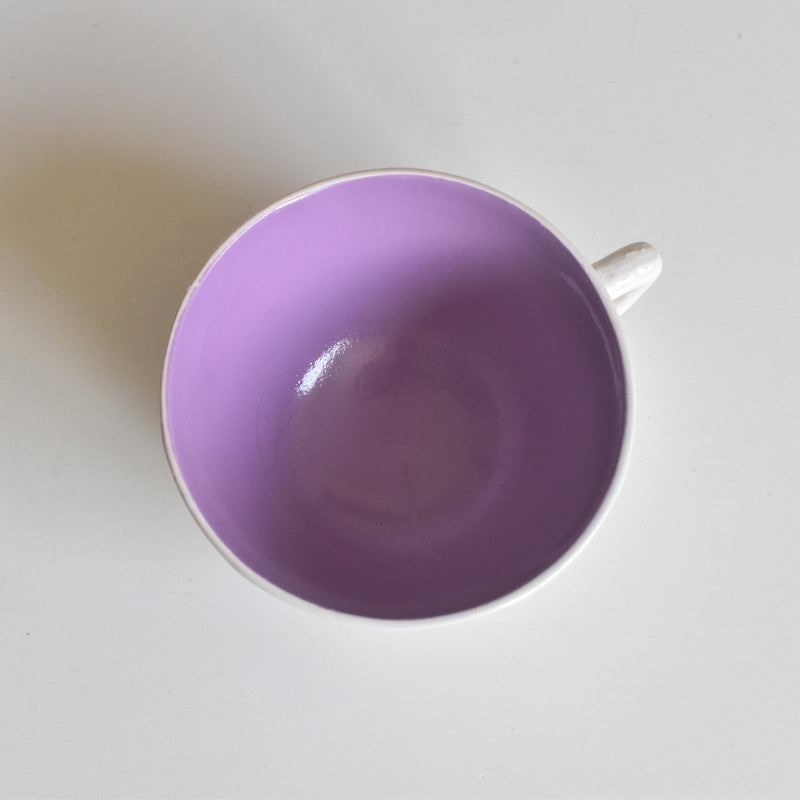 Vintage Coffee Cup Digoin & Sarreguemines Decagon Purple