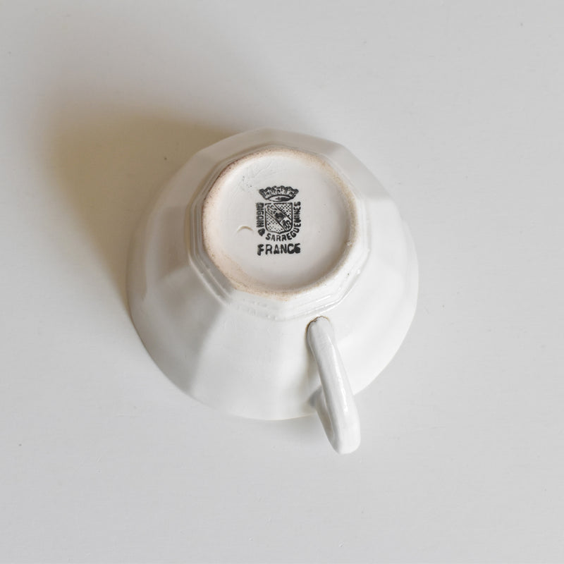 Vintage Coffee Cup Digoin & Sarreguemines Decagon Purple