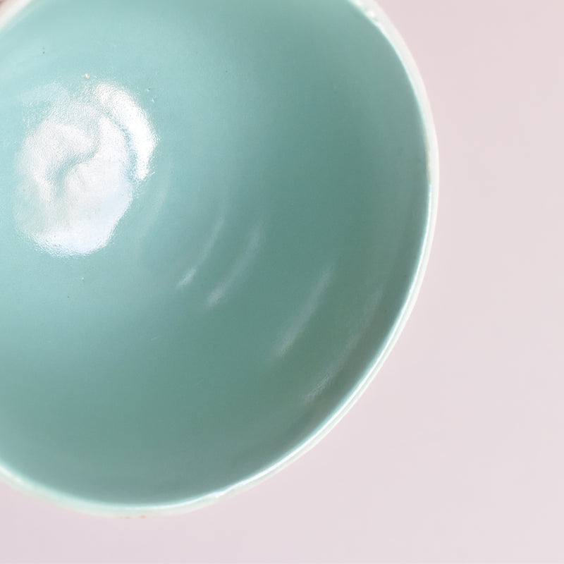 Vintage coffee cup Digoin & Sarreguemines Décagon Turquoise